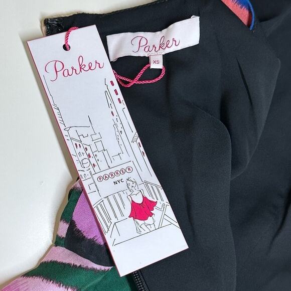 NWT | Parker | Cecile Multicolor Animal-print Peplum Tank Top | Nala | XS - Picture 6 of 13